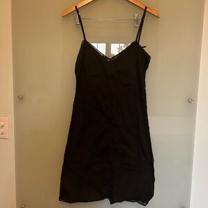 Miu Miu Vintage Lace Slip Black Dress Size 42